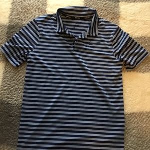 Nike blue striped boys golf shirt